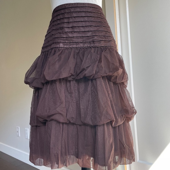 Tiered Tulle Knee Length Dressy Skirt - Picture 7 of 7